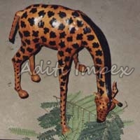 Handicraft Leather Giraffe Sculpture
