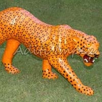 Handicraft Leather Leopard Sculpture