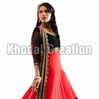 stylish Black and red colored Anarkali Suit