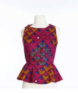 Pink Aku Ankara Peplum Dress