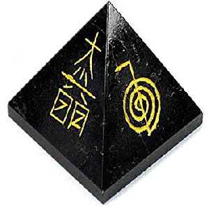 Black Tourmaline Reiki Symbol Pyramid