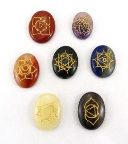 Seven Chakra Oval Engraved Reiky Set