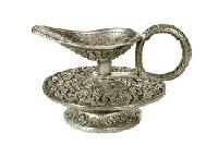 White Metal Diya