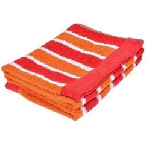 Orange and Red Striped Hand Towels