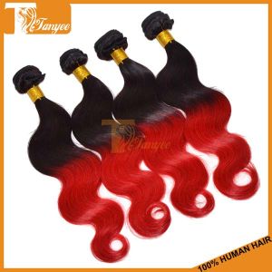 5a Grade Brazilian Body Wave Ombre Hair 1b/red