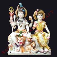 White Marble Shiv Parivaar Statue