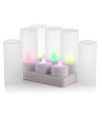 Rechargeable Candle Flameless Led Multi-color Candle Light Electronic