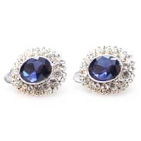Faceted Crystal Clip Earrings no hole without piercing punct