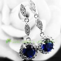 Round Crystal Earrings for Women 18k Gold Platinum Plated Ho