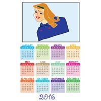 Single Page Colorfull Artistic Calendar