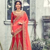Raw Silk Designer Lehanga Saree