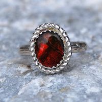 Ammolite Ring - Sterling Silver Ring