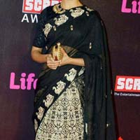 Georgette designer saree with Black color