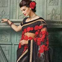 Net Designer Saree with Black Color