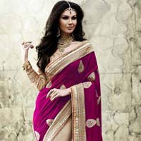 Stylish velvet designer saree