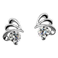 10k White Gold Beautiful Solitaire Earrings For Her Womens Ladies