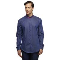 Blue Two-tone Cotton Shirt