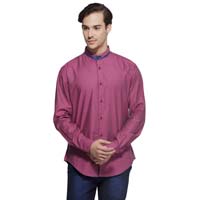 Magenta Two-tone Cotton Shirt