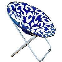 Blue & White Half Moon Folding Chair