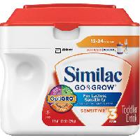 Similac Go & Grow Toddler Drink, Sensitive, Milk-Based Powder, Stage 3