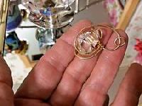 Yellow Gold Wire Wrapped Quartz Crystal Pendant WEAR NOT