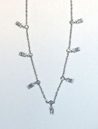 Diamond baguette necklace white gold