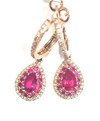 Hot Pink Sapphire Earrings