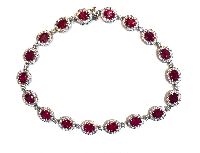 Oval ruby and diamond bracelet