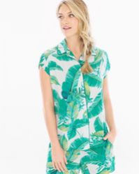 Pajama Top Lush Leaves Deep Lake