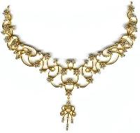 Gold Diamond Necklace Set - Dneck 002