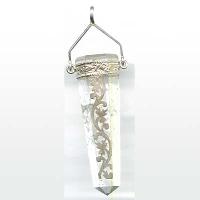 Wand Silver Mount  Crystal Pendant