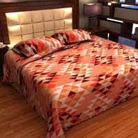 Factorywala Premium Cotton Checkered Print Orange Colour Double Bed Sh