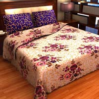 Factorywala Traditional Floral Print Yellow Color Cotton Bed Sheet