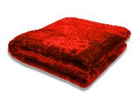 Mink Double Bed Floral Embossed Red Blanket
