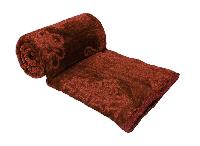 Mink Single Bed Floral Embossed Brown Blanket