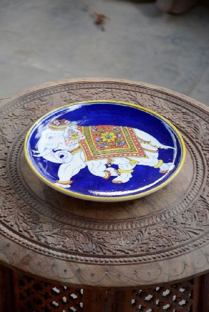 10 Inch Blue Pottery Platter