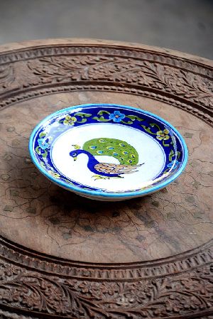 6 Inch Blue Pottery Platter