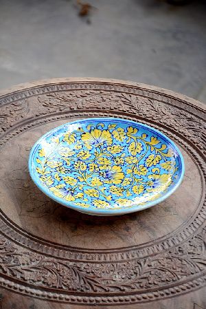 8 Inch Blue Pottery Platter
