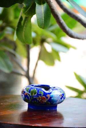 Blue Pottery Ashtray