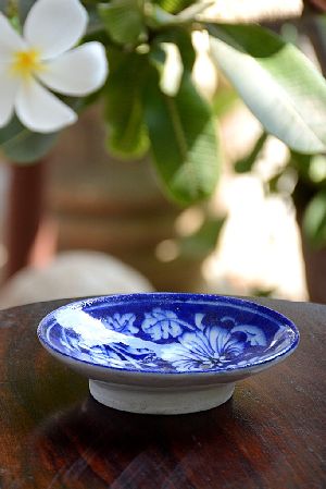 Blue Pottery Soap Dish
