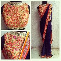 mirror work saree