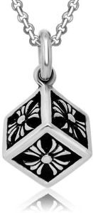 Three-dimensional Rectangular Cross Pattern Titanium Pendants