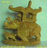 White Wood Ambawari Trunk Statue