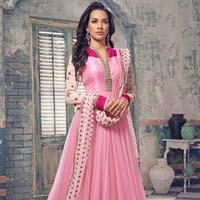 Patel Marketers baby pink net desiner  salwar suit pm-69