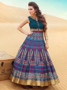 Patel Marketers  Royal Blue Bhagalpuri Stitched Salwar Suit 32