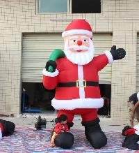 PU Inflatable Santa Claus, For Decoration Purpose, Pattern : Plain