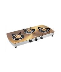 Toughened Glass with Metallic Gold Finish Cooktop