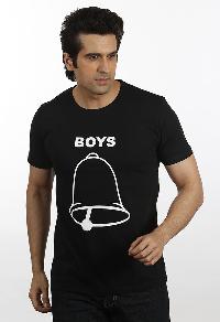 Men Black Ghanta Boy T shirt