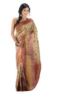 Copper jacquard pattern Tussar saree