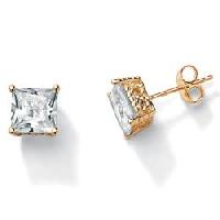 gold cubic zirconia stud earrings